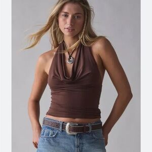 Urban Outfitters Brown Halter Neck Top